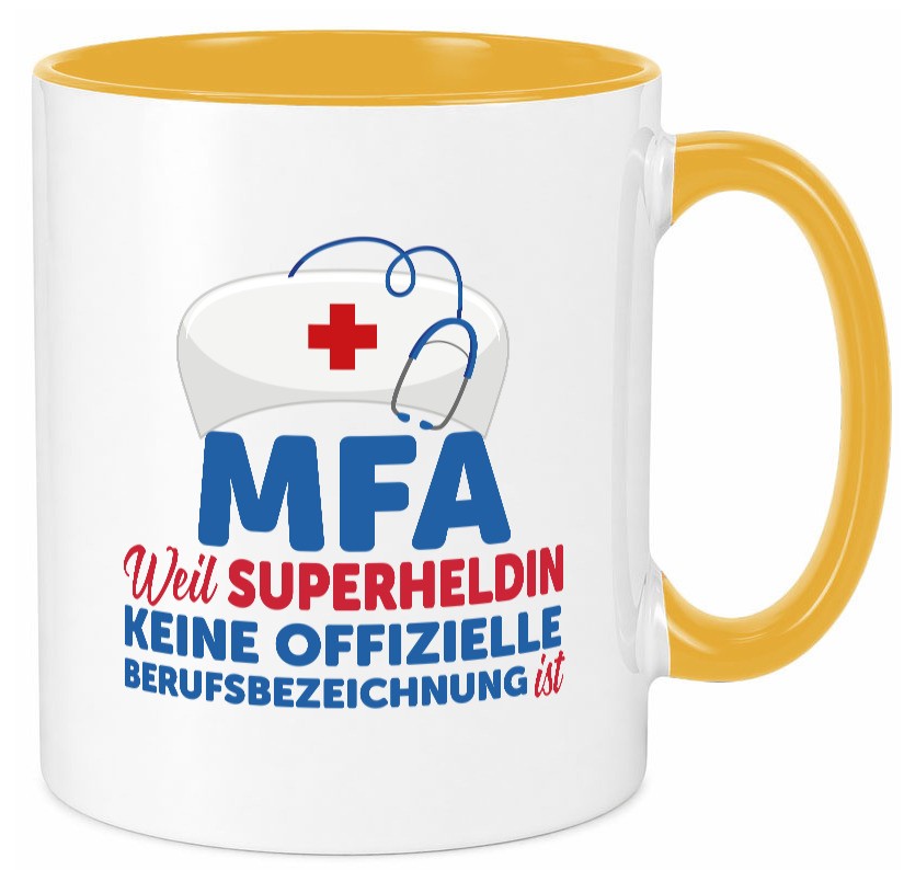 MFA Superheldin | Frauen Beruf Spruch Tasse Humor Geschenk Arbeit Kollegen Büro
