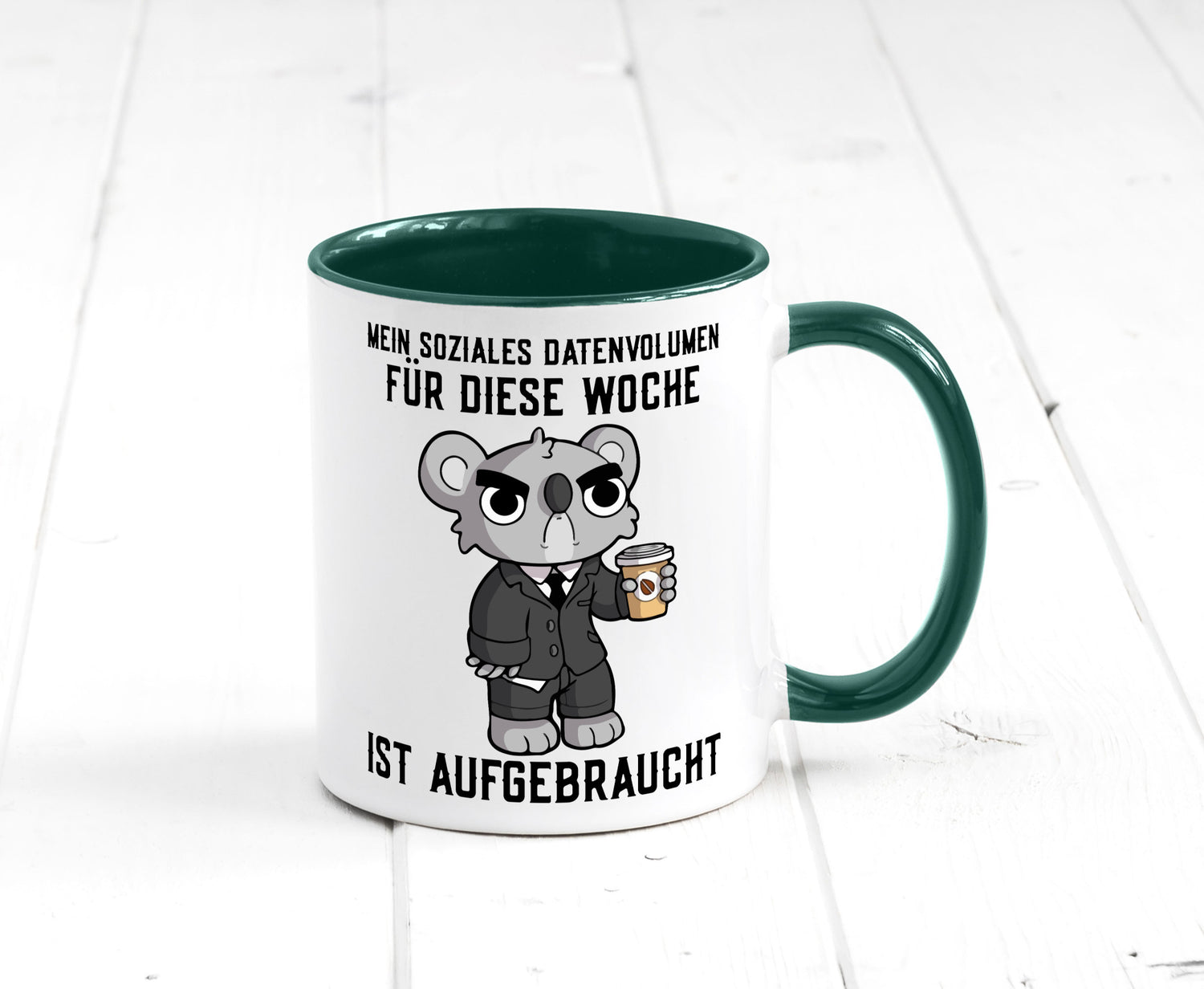 Soziales Datenvolumen | wütender Bär Einzelgänger Nerd Geschenkidee Humor Tasse