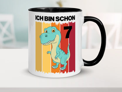 7. Geburtstag | 7 Jahre Dinosaurier lustiger Spruch Geschenk Geschenkidee Tasse