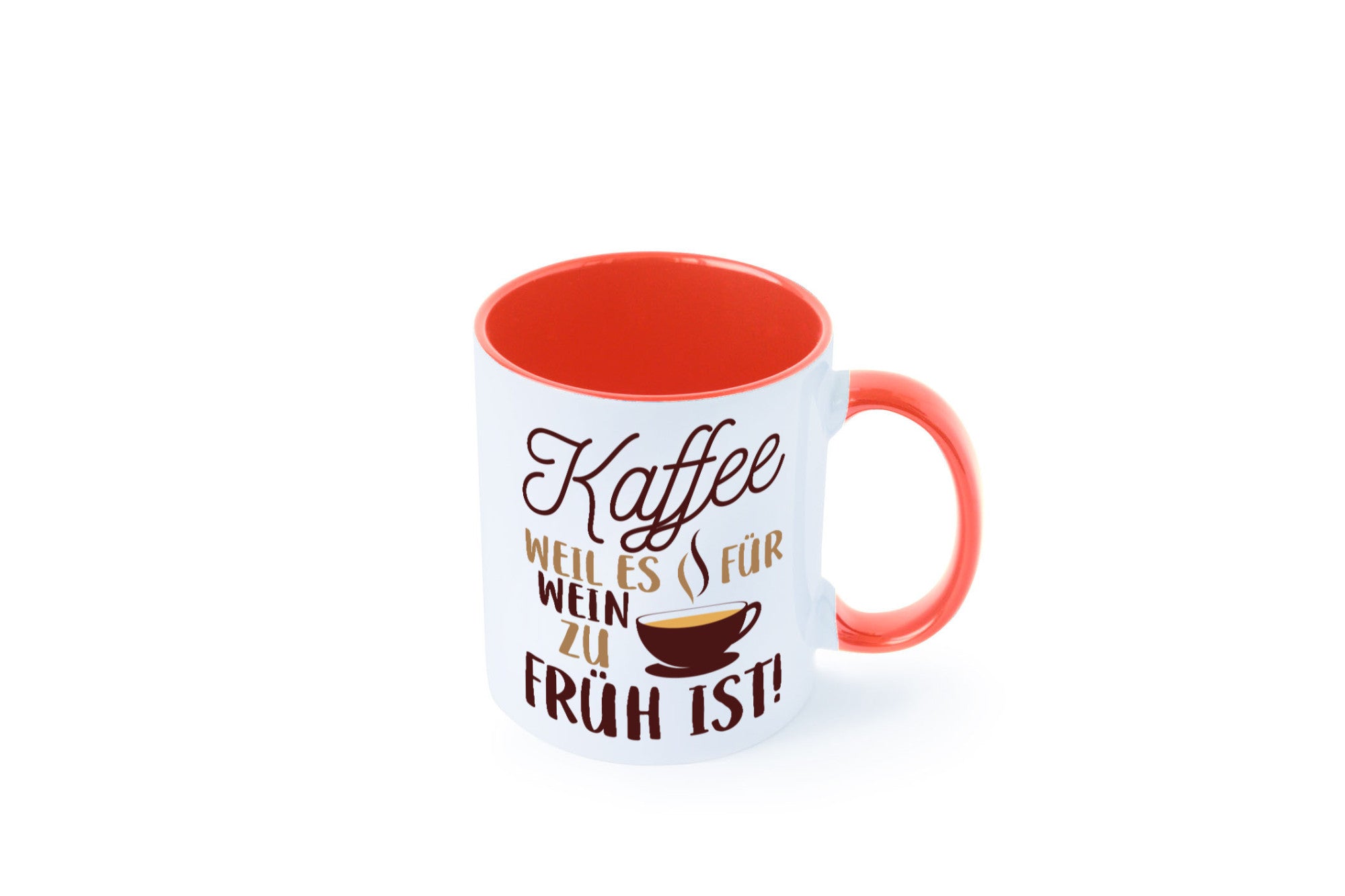 Weil es für Wein zu früh ist | Kaffeetrinker Herzschlag Humor Geschenkidee Tasse