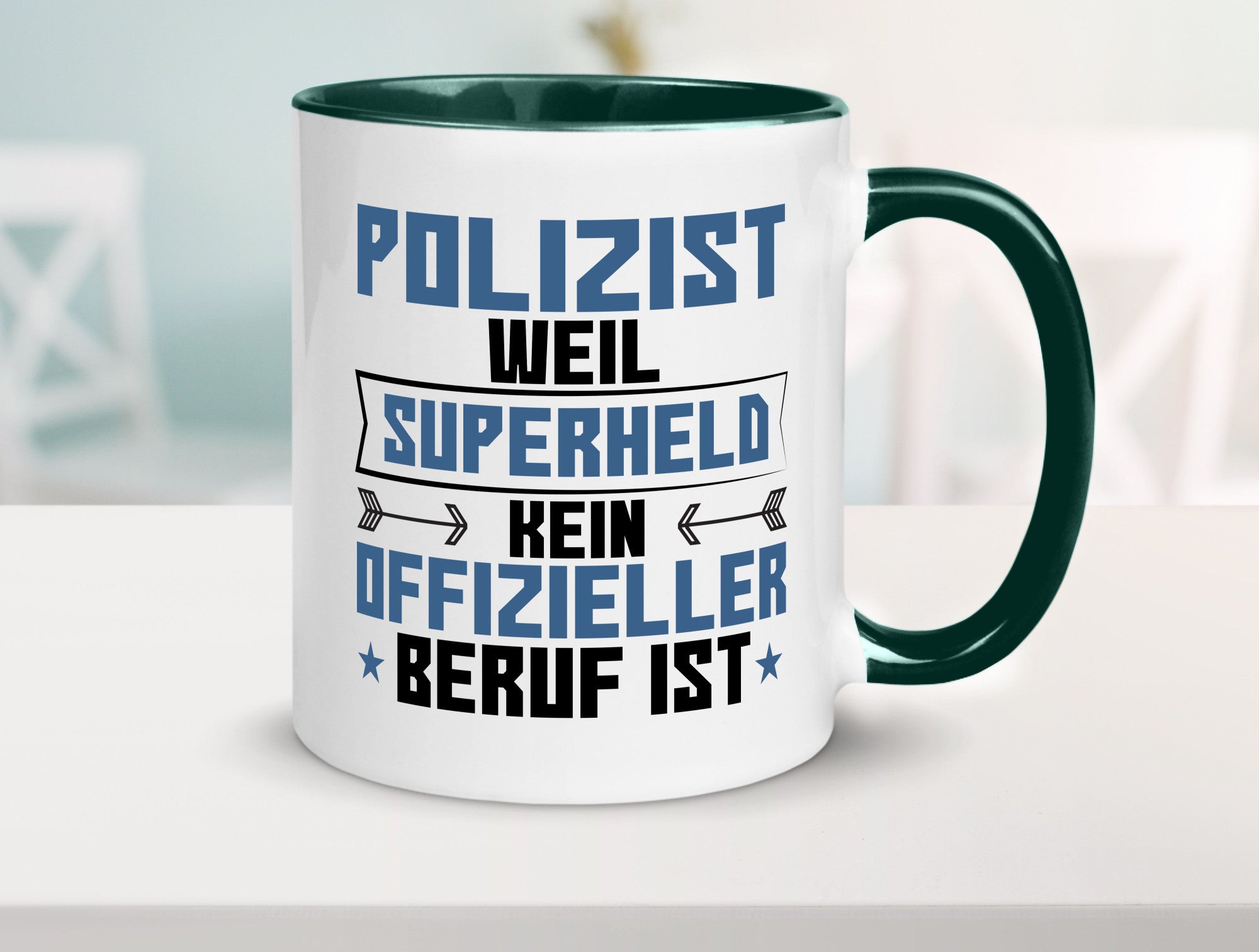 Superheld Polizist | Polizei lustiger Spruch Geschenk Humor Geschenkidee Tasse