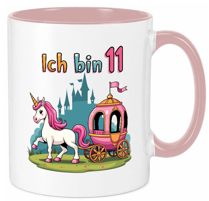 11. Geburtstag | Prinzessin in Kutsche Einhorn lustig Geschenkidee Geschenk Tasse