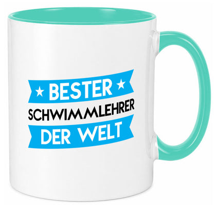 Bester Schwimmlehrer | Lehrer Schüler schwimmen lustig Humor Geschenkidee Tasse