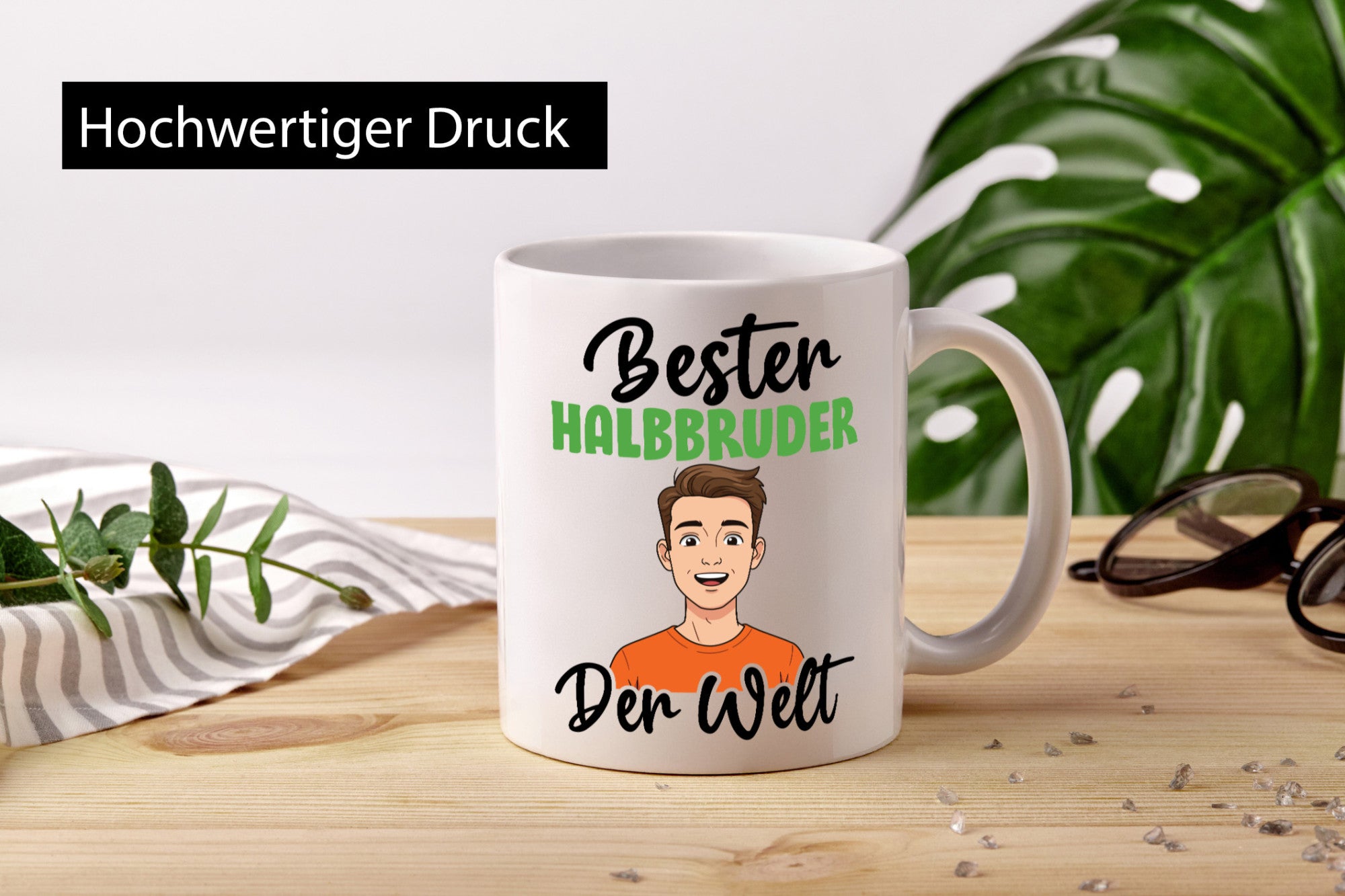Bester Halb Bruder | Stiefvater Humor Familie Geschenkidee Tasse