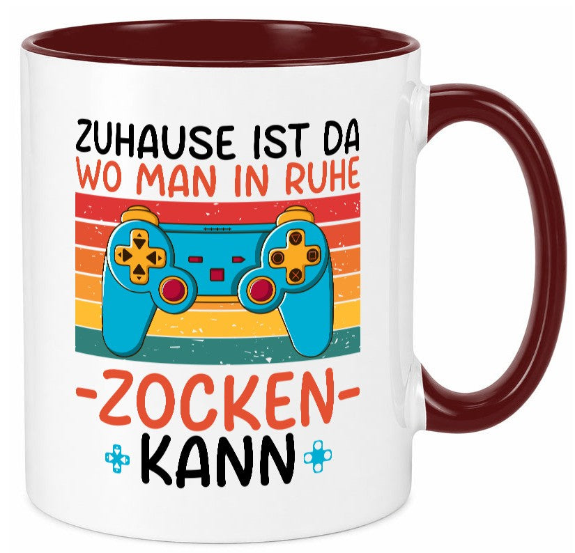 Zuhause ist da wo man in ruhe Zocken kann | Gamer Geschenk Humor Geschenkidee Tasse