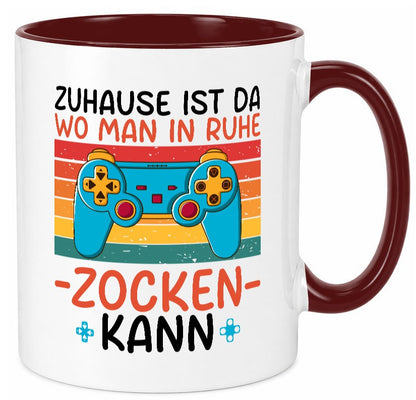 Zuhause ist da wo man in ruhe Zocken kann | Gamer Geschenk Humor Geschenkidee Tasse