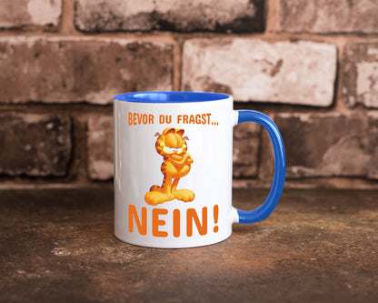 Bevor du fragst? Nein! | grimmige Katze Spruchtasse lustig Tierliebhaber Humor