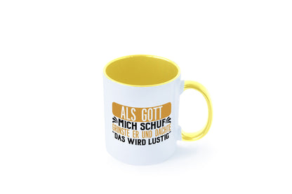 Als Gott mich Schuf Grinste er lustiger Spruch Geschenk Humor Geschenkidee Tasse