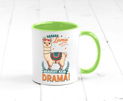 Mama Lama braucht kein Drama | Muttertag Humor Familie Geschenkidee Tasse