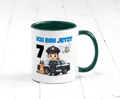 7. Geburtstag | 7 Jahre Polizei Kind Polizeiauto Humor Geschenkidee Tasse