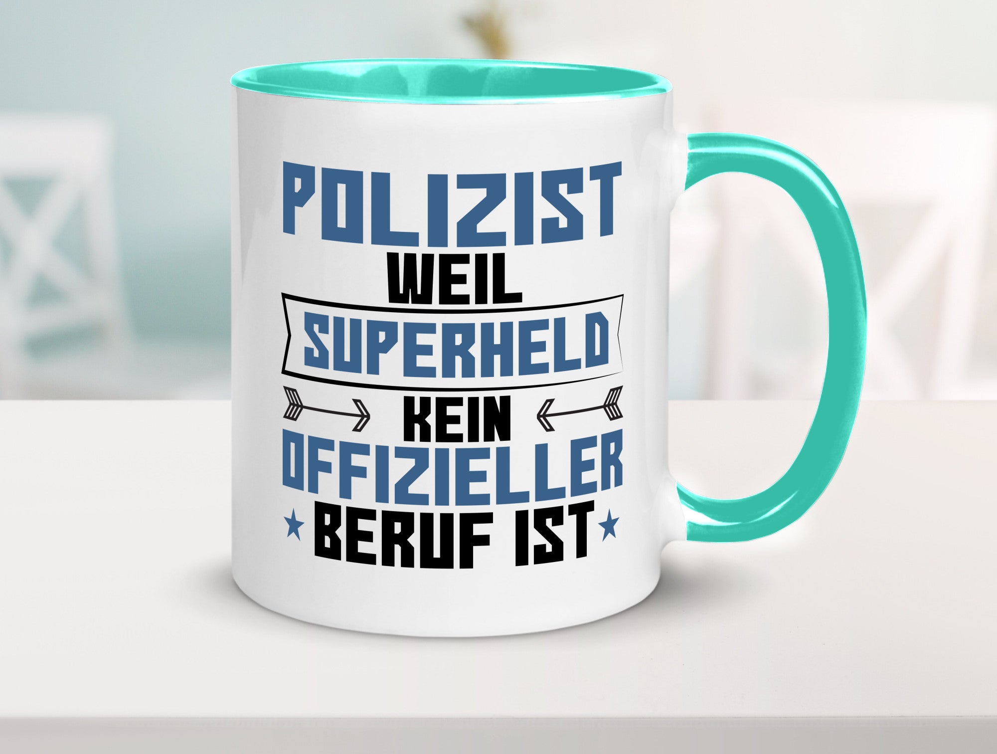 Superheld Polizist | Polizei lustiger Spruch Geschenk Humor Geschenkidee Tasse