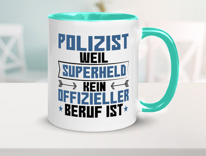 Superheld Polizist | Polizei lustiger Spruch Geschenk Humor Geschenkidee Tasse