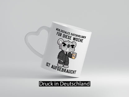 Soziales Datenvolumen | wütender Bär Einzelgänger Nerd Geschenkidee Humor Tasse