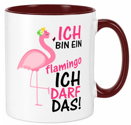 Ich bin ein Flamingo | Tier-Comic lustiger Spruch Blume Geschenk Tierliebhaber Tasse