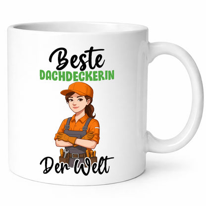 Beste Dachdeckerin | Dachbau Hausbau v2 Geschenkidee Humor Tasse