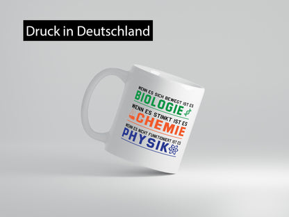 Biologie, Chemie, Physik | Reagenzglas lustig Humor Geschenkidee Geschenk Tasse