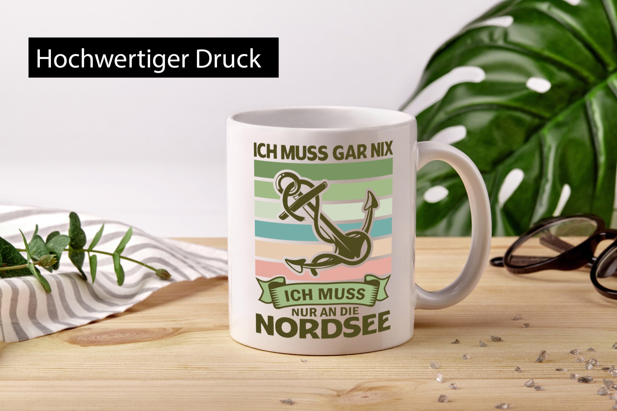 Ich muss gar nix | Nordsee Reisen lustiger Spruch Geschenk Humor Geschenkidee