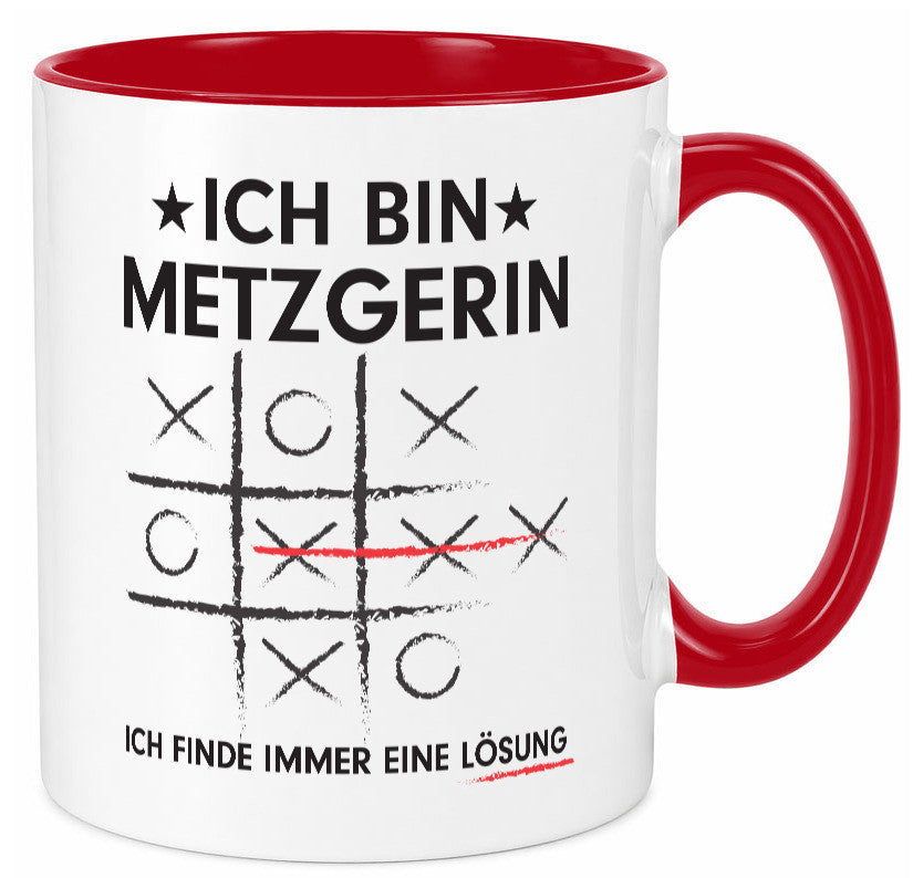 Löse Probleme: Metzgerin | Fleischerin Humor Geschenkidee Tasse