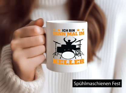 Ich bin dann mal im keller | Schlagzeug Musiker Musik lustig Humor Geschenkidee