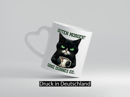 Guten Morgen ganz dünnes Eis | Böse Katze lustig Tierliebhaber Humor Geschenk