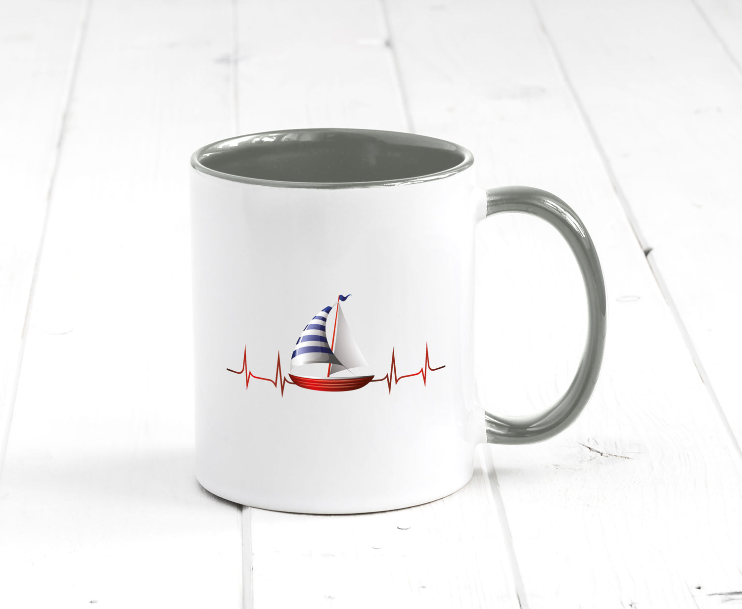 Segelboot Herzschlag | Segler segeln Boot Kapitän Geschenk Humor Geschenkidee