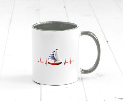 Segelboot Herzschlag | Segler segeln Boot Kapitän Geschenk Humor Geschenkidee