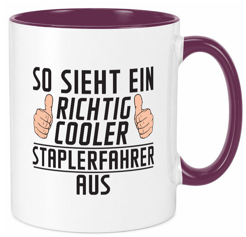 Richtig Cooler Staplerfahrer | Gabelstapler Fahrer Humor Geschenkidee Tasse