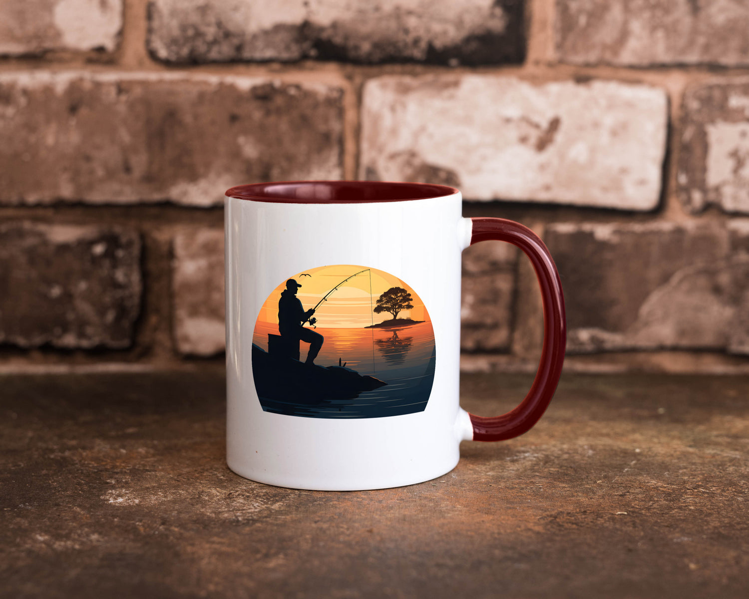 Angler | Sonnenuntergang Fischer Fische Angeln v2 Geschenk Humor Geschenkidee