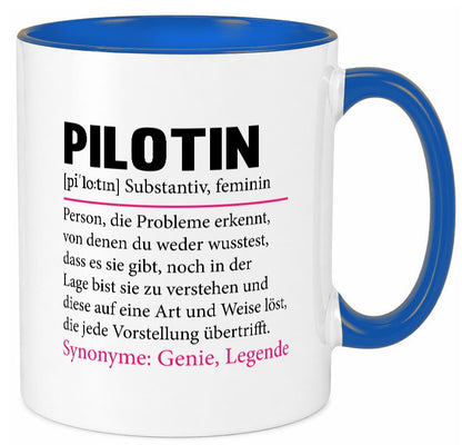 Pilotin | lustiger Spruch Beruf Definition Piloten Geschenk Arbeit Kollegen Tasse