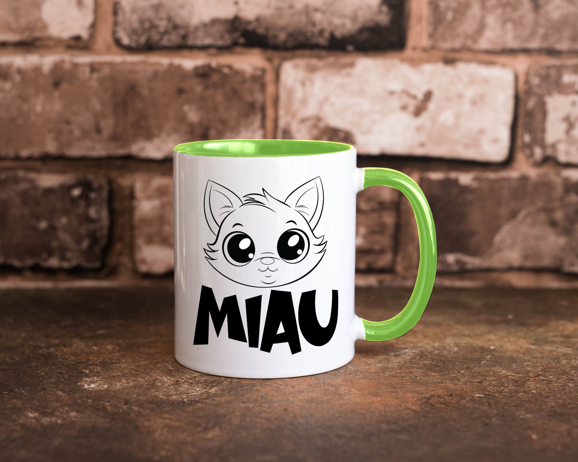 Miau | Katze Geschenkidee Tierliebhaber Humor Tasse