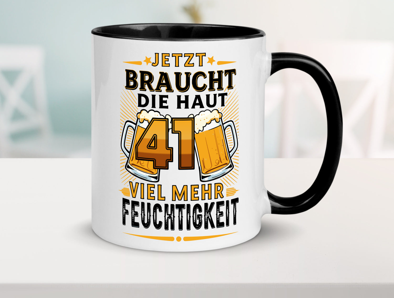 41 braucht die haut mehr Feuchtigkeit | 41. Geburtstag Geschenkidee Humor Tasse
