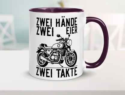 Zwei Hände | Zweitaktmotor Motorrad Moped Biker Geschenkidee Humor Tasse