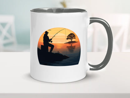 Angler | Sonnenuntergang Fischer Fische Angeln v2 Geschenk Humor Geschenkidee