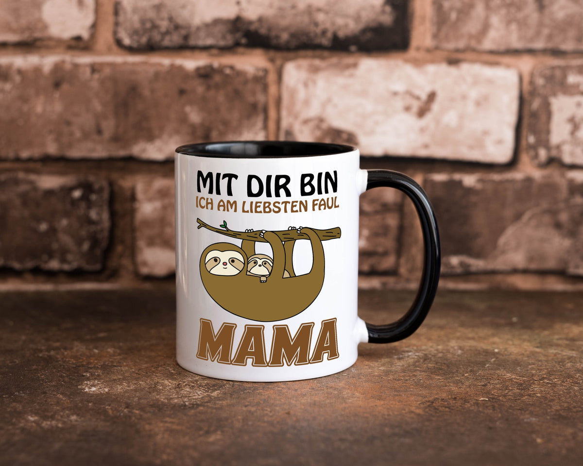 Faultiermama lustig Familie Geschenkidee Geschenk Tasse