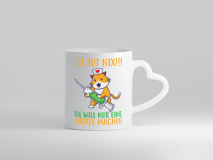 Die tut nix! | Spruch Katze Krankenschwester Humor Tierliebhaber Geschenkidee