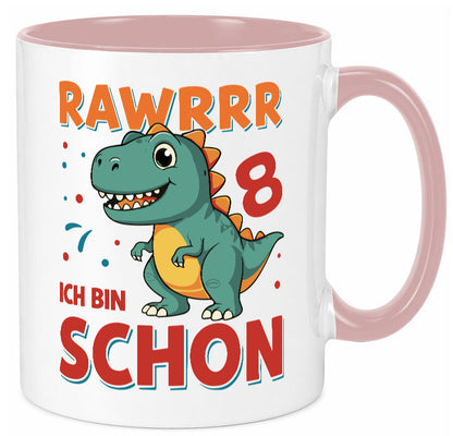 8. Geburtstag | 8 Jahre Raw ich bin schon T-Rex Geschenk Geschenkidee lustiger
