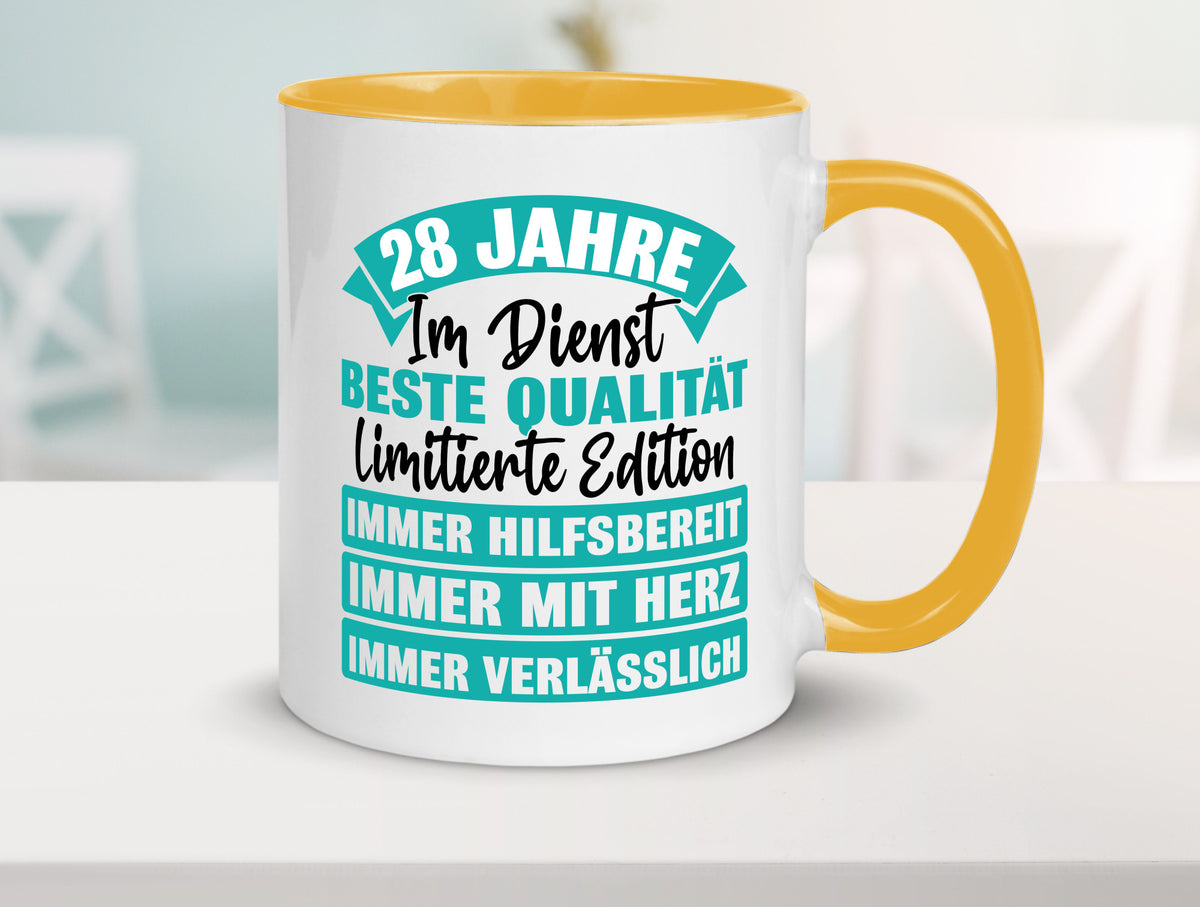 28 Jahre im Dienst | Jubiläum Arbeit lustig Kollegen Büro Geschenk Tasse