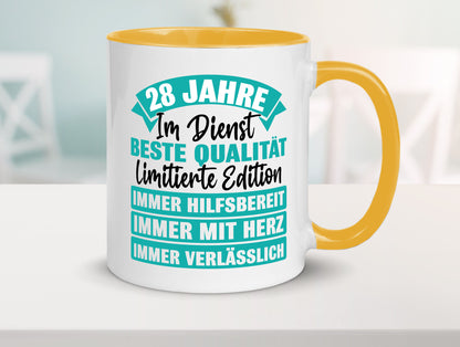 28 Jahre im Dienst | Jubiläum Arbeit lustig Kollegen Büro Geschenk Tasse