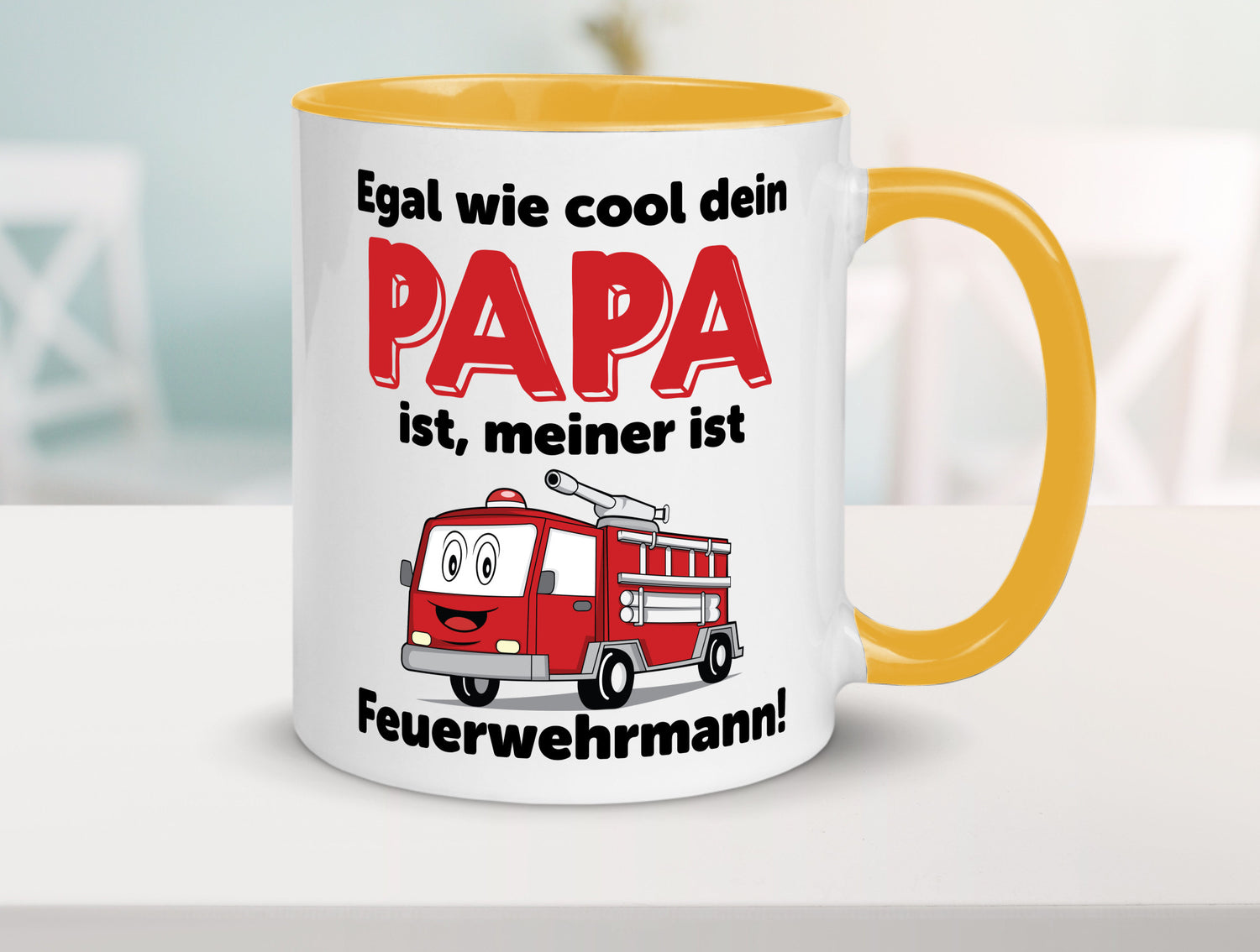 Cooler Papa | Feuerwehrmann Bester der Welt Humor Geschenkidee Tasse