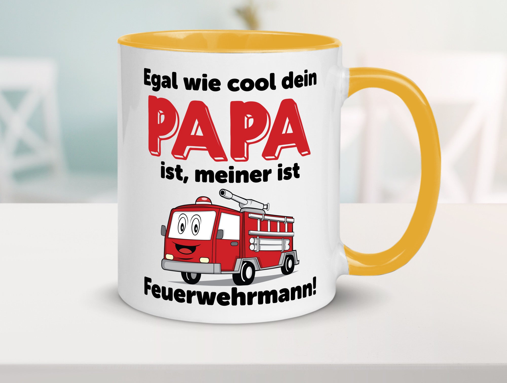 Cooler Papa | Feuerwehrmann Bester der Welt Humor Geschenkidee Tasse