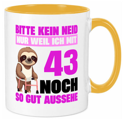 43. Geburtstag | Bitte kein neid Faultier 43 Jahre Geschenk Geschenkidee