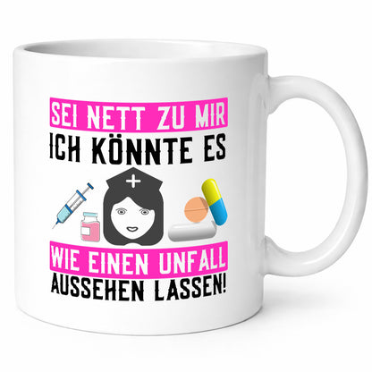 Sei nett zu mir | Ärztin Krankenschwester Spritze Geschenk Humor Geschenkidee