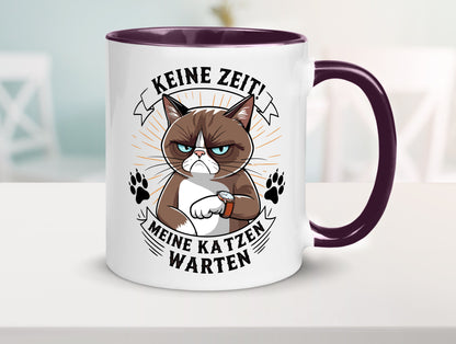 Keine Zeit meine Katzen Warten | Schwarze Katze Geschenkidee Tierliebhaber