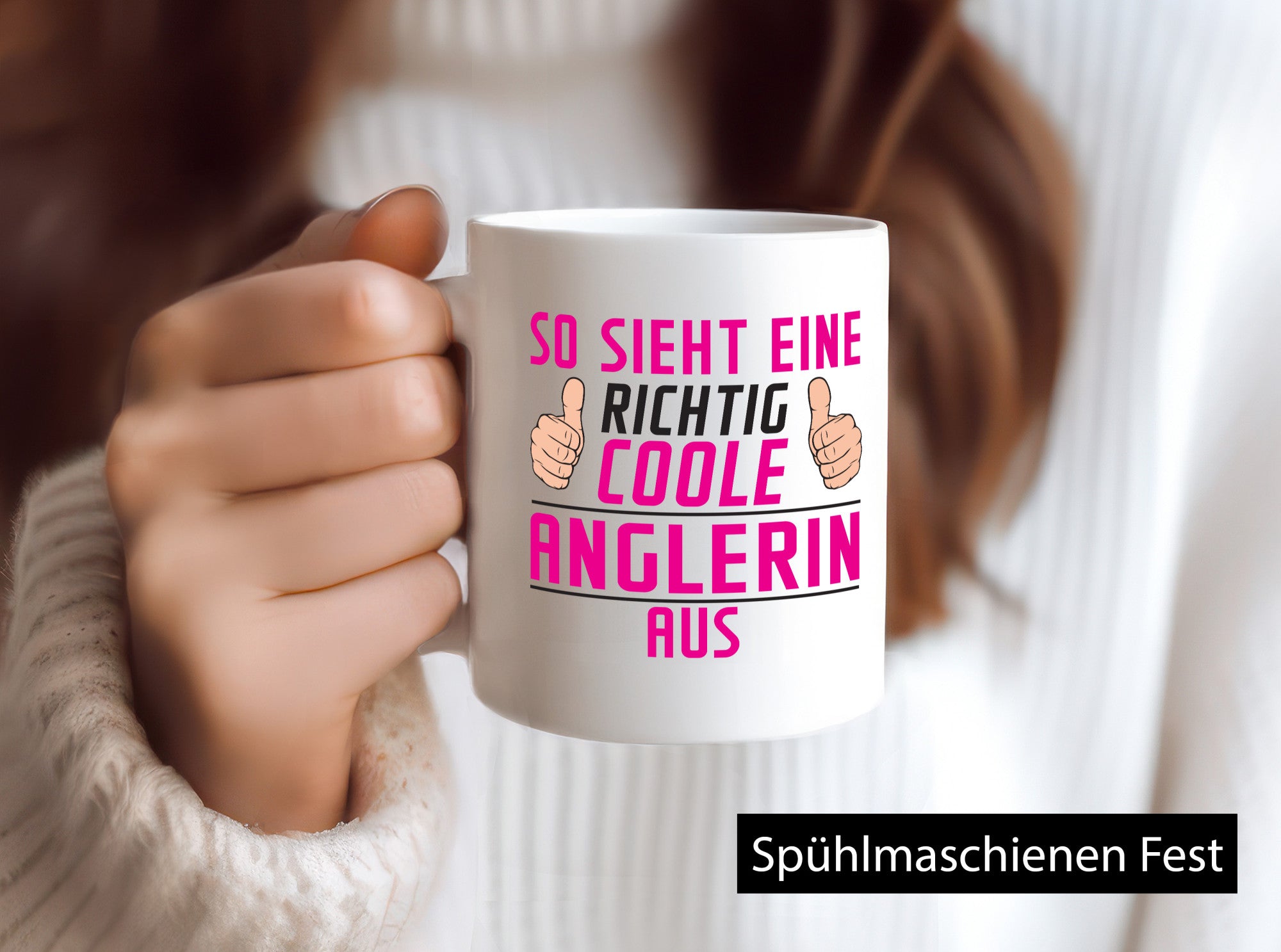 Richtig Coole Anglerin | Angeln Fischerin Humor Geschenkidee Tasse