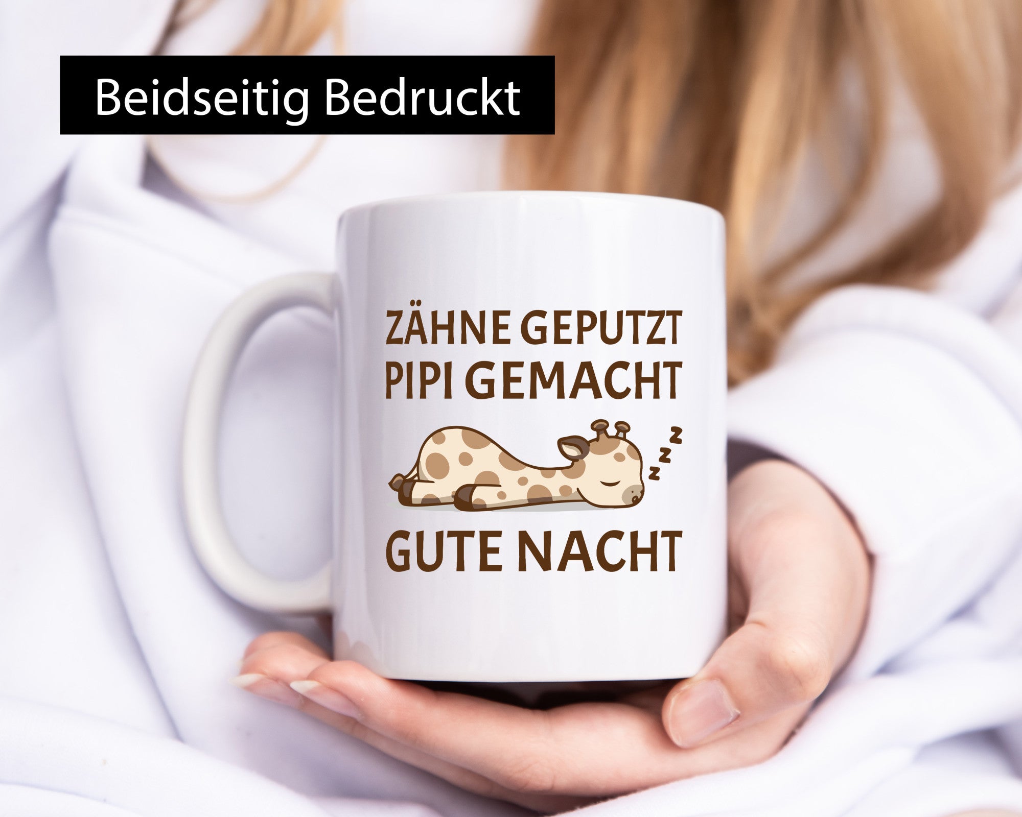 Zähne geputzt, Pipi gemacht, gute Nacht | Giraffe lustiger Spruch Geschenk