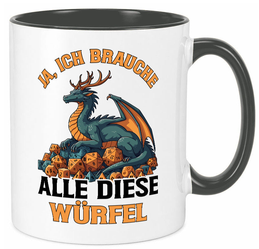 Ja ich brauche alle diese Würfel | Drache Rollenspiel v2 Geschenk Humor