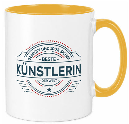 Geprüft und sicher: Künstlerin| Spruch lustig | Kunst Humor Geschenkidee Tasse
