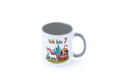 7. Geburtstag | Prinzessin in Kutsche Einhorn lustiger Spruch Geschenk