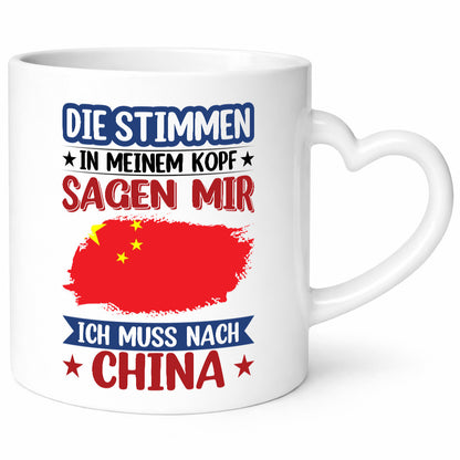 China | Urlaub Stimmen in meinem Kopf Traumland Humor Geschenkidee Tasse