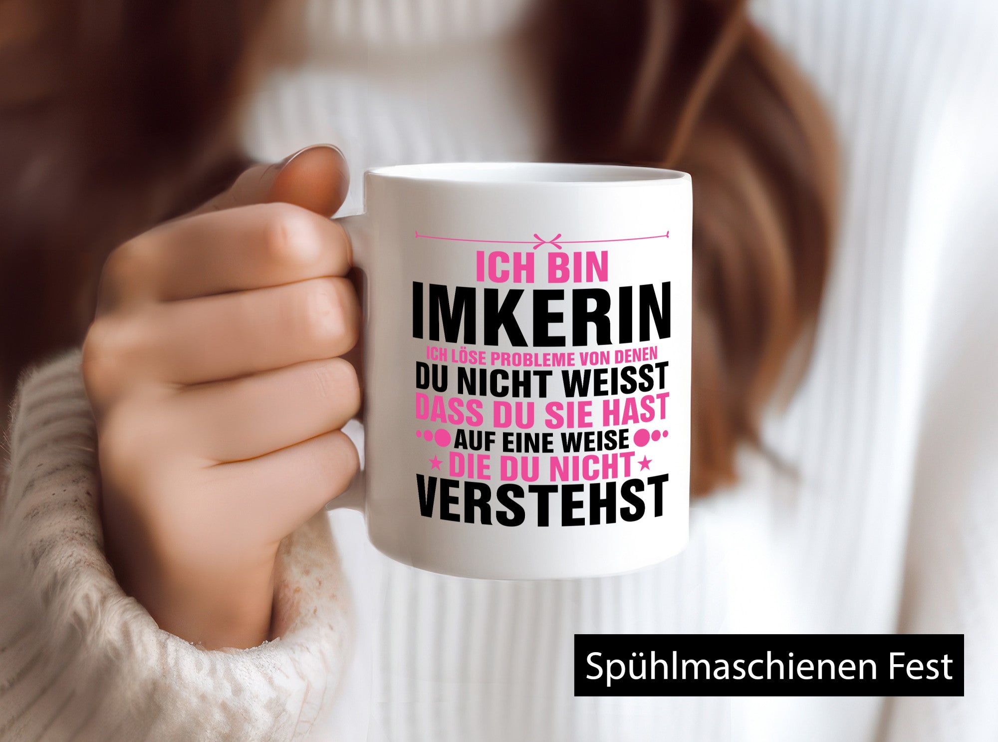 Probleme lösen: Imkerin | Imkerei v2 lustig Humor Geschenkidee Geschenk Tasse